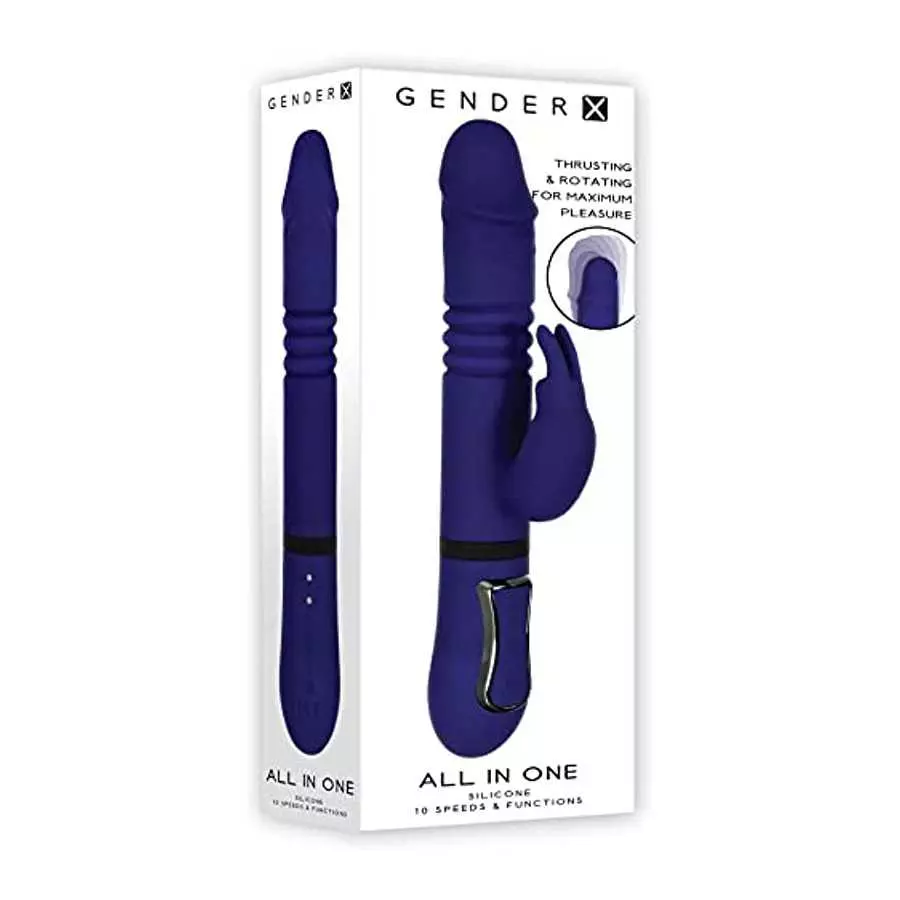 Evolved Novelties - Gender X - All in One Rechargeable Silicone Rabbit Vibrator - Purple Evolved Novelties - Gender X - All in One Rechargeable Silicone Rabbit Vibrator - Purple