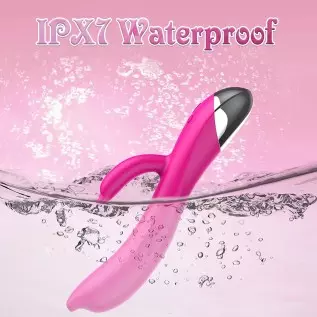 PUWCBZE G-Spot Rabbit Vibrator Dildo with 6 Vibration Modes, Clitoris Stimulator Vaginal Anal Nipple Massager for Soft Silicone,