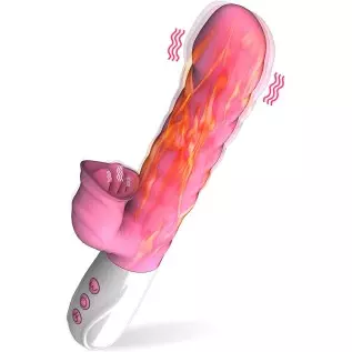 ADAMEEWAA Rabbit Vibrator Dildo for Women, Double Tongue Clitorial Licking Vibrator， Stimulator for Women Vibrating Machine(Purp