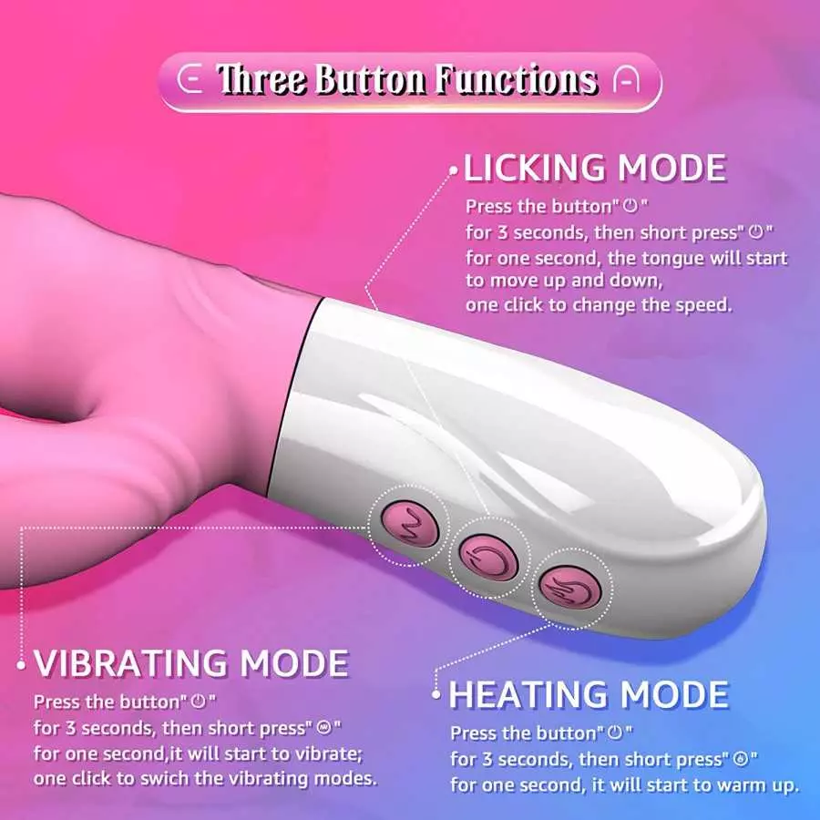 ADAMEEWAA Rabbit Vibrator Dildo for Women, Double Tongue Clitorial Licking Vibrator， Stimulator for Women Vibrating Machine(Purp