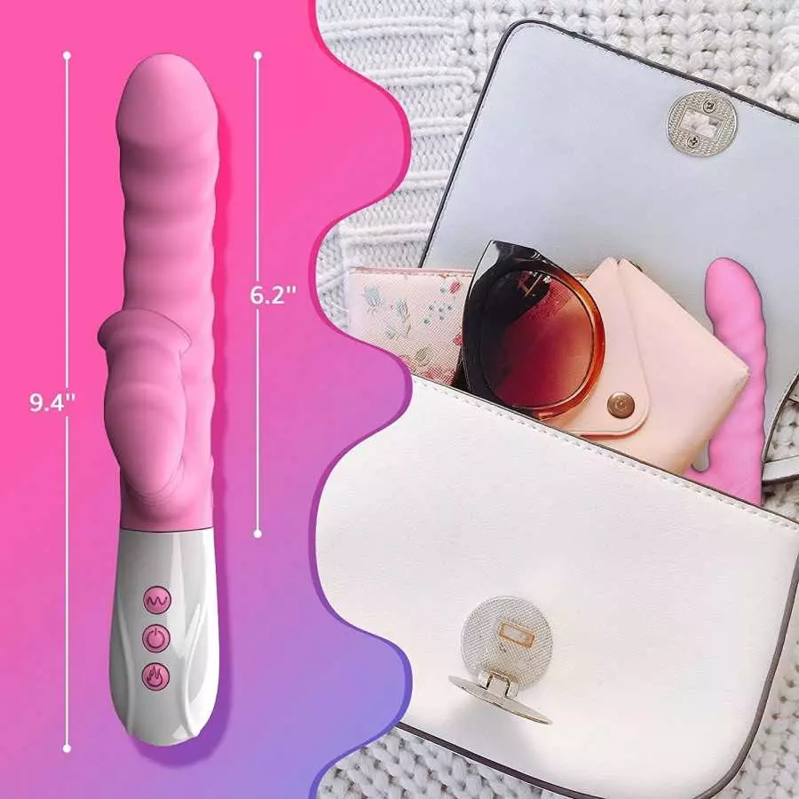 ADAMEEWAA Rabbit Vibrator Dildo for Women, Double Tongue Clitorial Licking Vibrator， Stimulator for Women Vibrating Machine(Purp