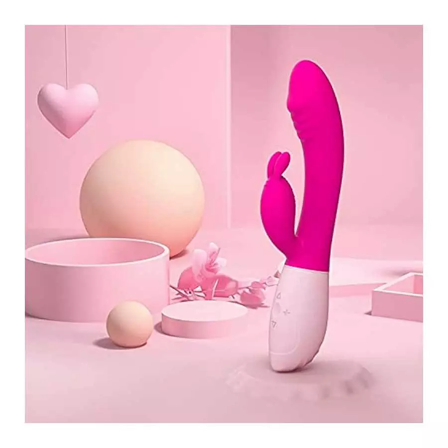 Lxxve Female Vibrator Available, Rechargeable Massage Wand Vibrator Waterproof,5 Vibration Modes of G-spot Penis, Pink Rabbit Vi