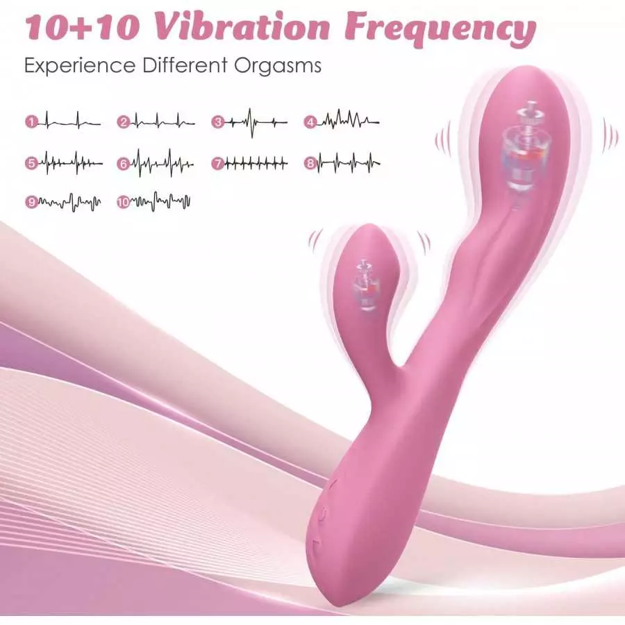 Rabbit Vibrator Adult Sensory Toys Sex Dildo Vibrator for Women, Dildo Vibrator with 10 Powerful Vibrations and Heating Function