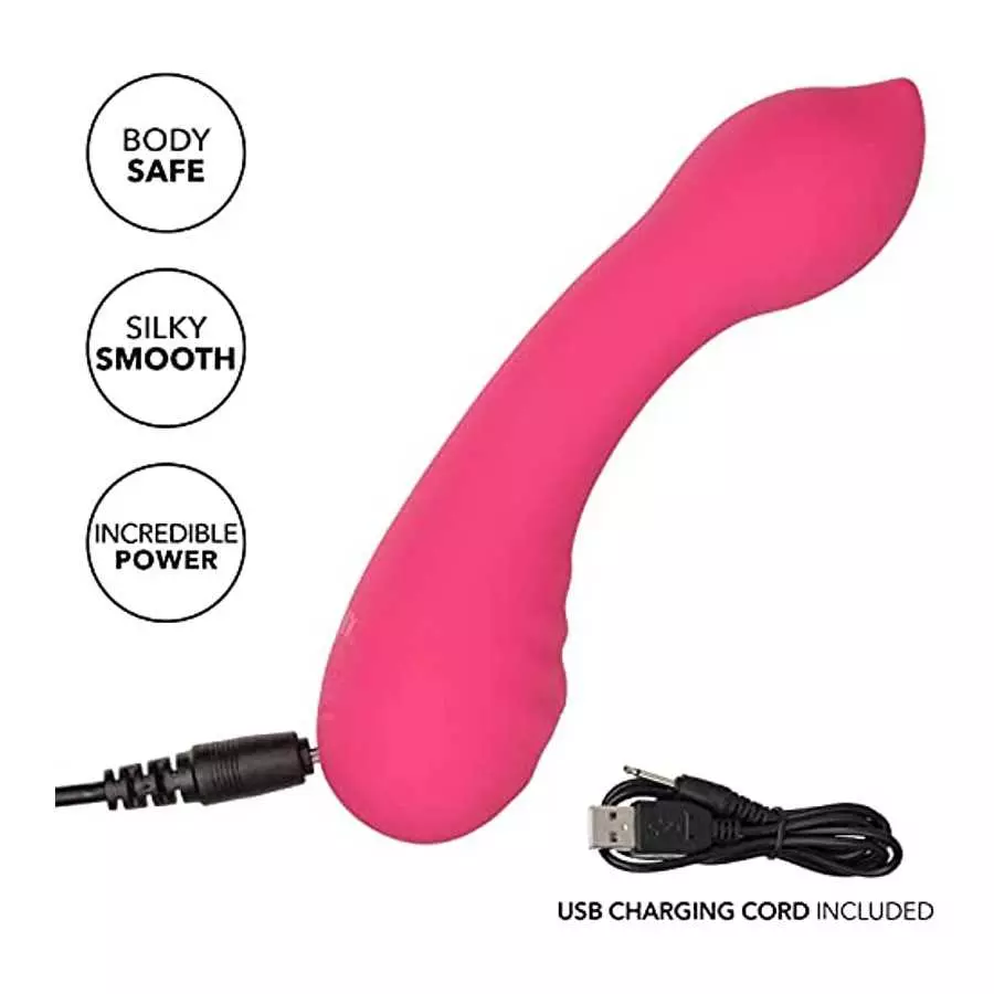 CalExotics Liquid Silicone Pixies® Teaser – Rechargeable Travel Size Mini Vibrator –Waterproof Adult Sex Toy for Women – Pink