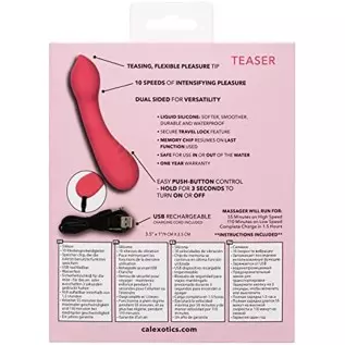 CalExotics Liquid Silicone Pixies® Teaser – Rechargeable Travel Size Mini Vibrator –Waterproof Adult Sex Toy for Women – Pink