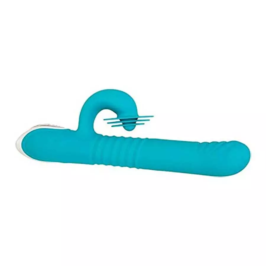 Evolved Love Is Back - Show Stopper - Powerful Thrusting Twirling with Clitoral Stimulation Rabbit-Style Vibrator - Teal