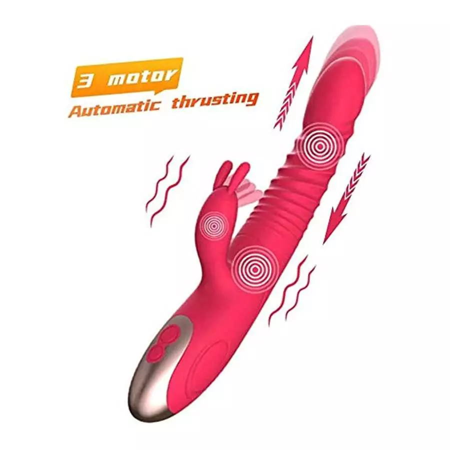 Thrusting Rabbit Vibrator for Women Vaginal Health,G Spot Dildo with Bunny Ears, Waterproof Clitorals Stimulator Adult Sex Toys 