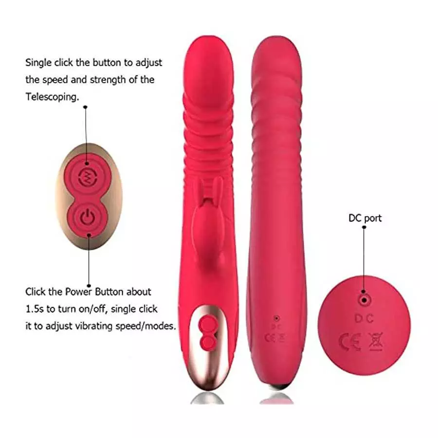 Thrusting Rabbit Vibrator for Women Vaginal Health,G Spot Dildo with Bunny Ears, Waterproof Clitorals Stimulator Adult Sex Toys 