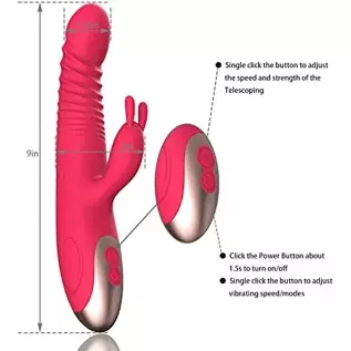 Thrusting Rabbit Vibrator for Women Vaginal Health,G Spot Dildo with Bunny Ears, Waterproof Clitorals Stimulator Adult Sex Toys 