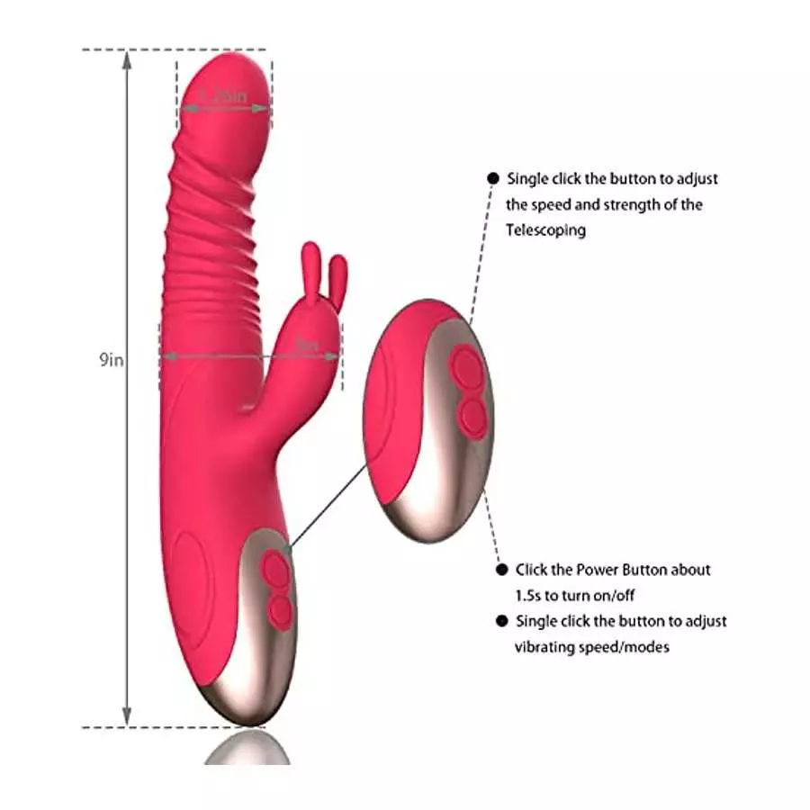 Thrusting Rabbit Vibrator for Women Vaginal Health,G Spot Dildo with Bunny Ears, Waterproof Clitorals Stimulator Adult Sex Toys 