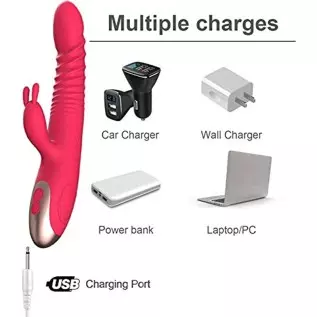 Thrusting Rabbit Vibrator for Women Vaginal Health,G Spot Dildo with Bunny Ears, Waterproof Clitorals Stimulator Adult Sex Toys 