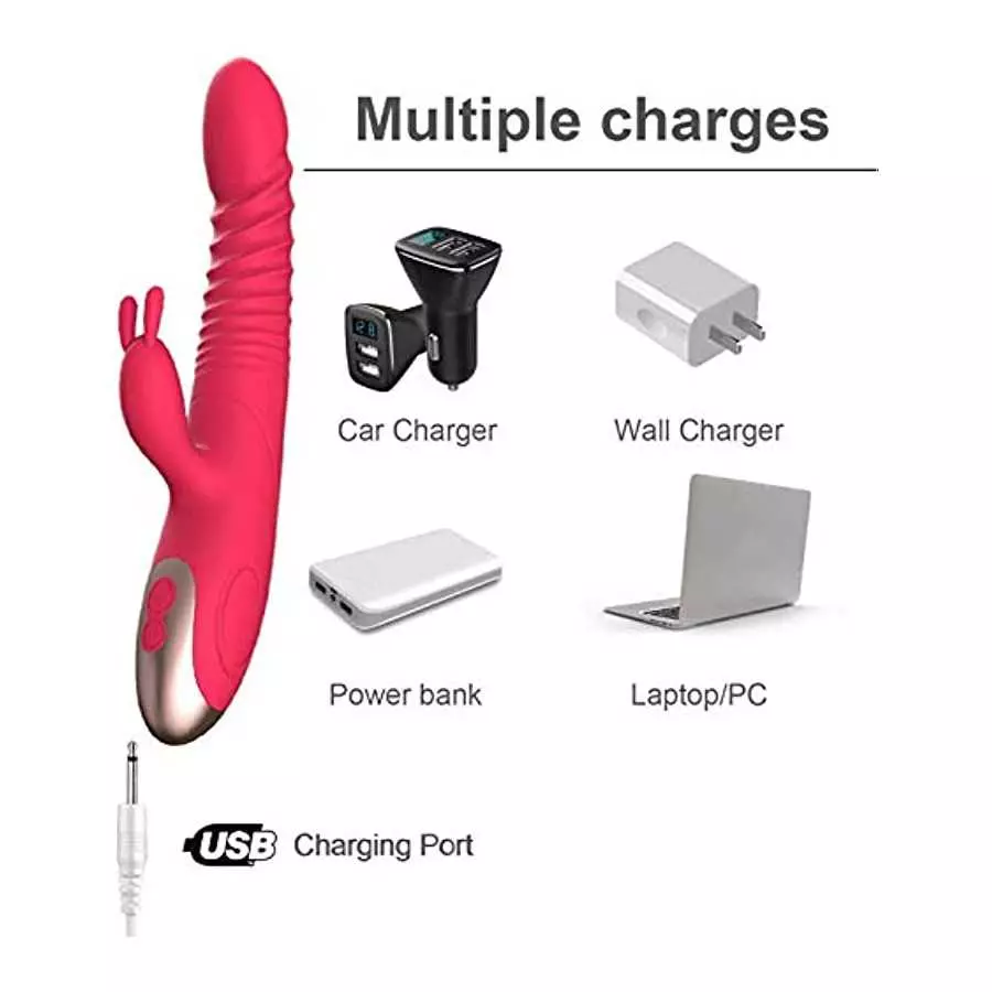 Thrusting Rabbit Vibrator for Women Vaginal Health,G Spot Dildo with Bunny Ears, Waterproof Clitorals Stimulator Adult Sex Toys 