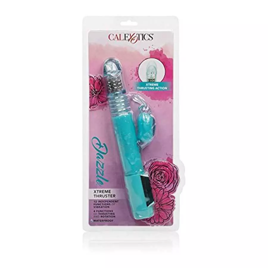 CalExotics Dazzle Xtreme Thruster – Thrusting 12 Function Rabbit Vibrator - Waterproof Vibe Sex Toys for Couples – Luxury Adult 