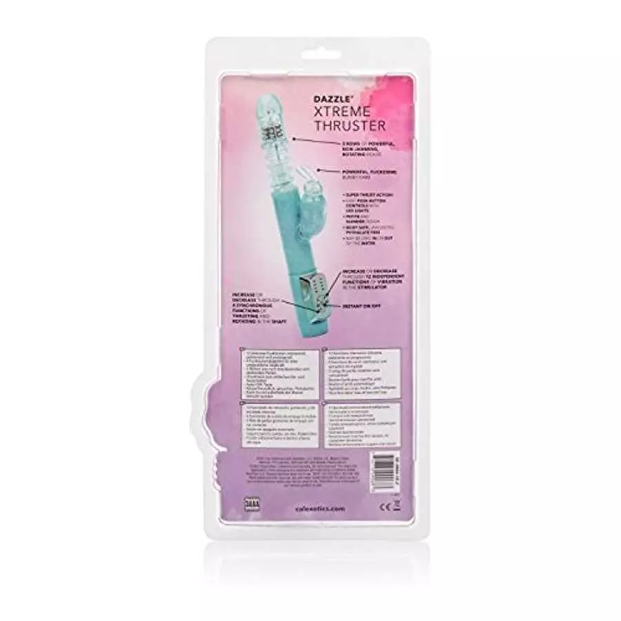 CalExotics Dazzle Xtreme Thruster – Thrusting 12 Function Rabbit Vibrator - Waterproof Vibe Sex Toys for Couples – Luxury Adult 