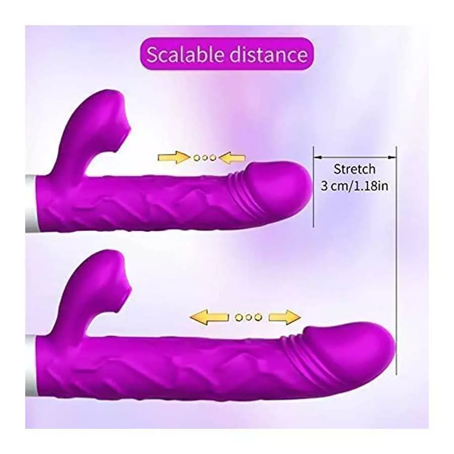G Spot Rabbit Vibrator with Heating Function, Sex Toys for Clitoris G-spot Stimulation,Waterproof Dildo Vibrator with 9 Powerful