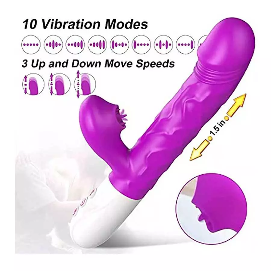 G Spot Rabbit Vibrator with Heating Function, Sex Toys for Clitoris G-spot Stimulation,Waterproof Dildo Vibrator with 9 Powerful