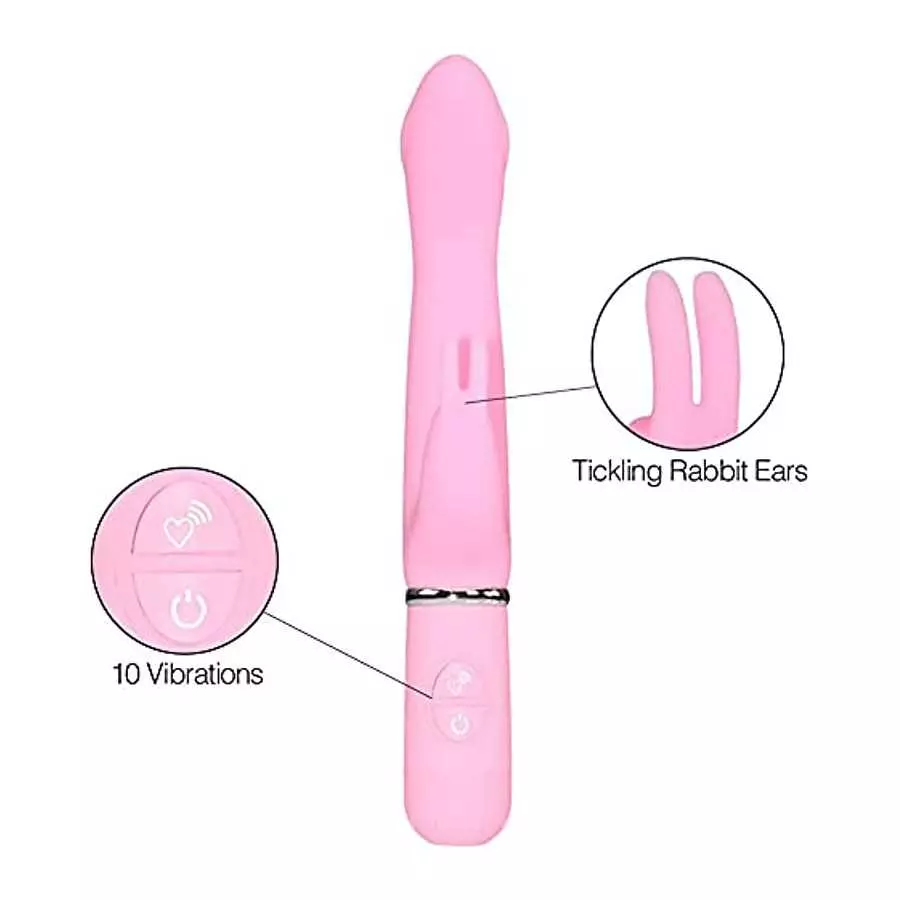 Silicone Rabbit Vibrator Multi Speed Vibrations for G Spot and Clit Stimulation Adult Sex Toy