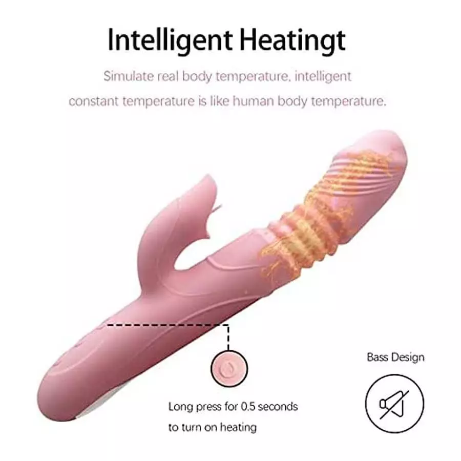 G Spot Rabbit Vibrator with Heating Function, Sex Toys for Clitoris G-spot Stimulation,Waterproof Dildo Vibrator with 9 Powerful