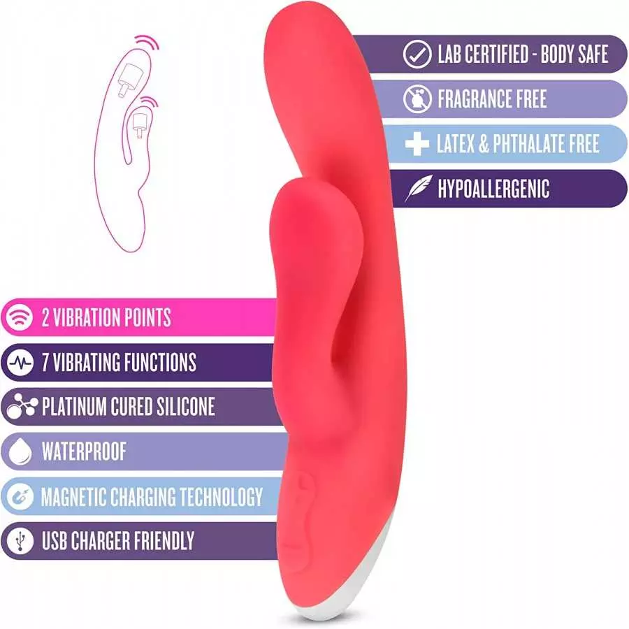 Blush Hop Trix - Pleasure Massager for Women - Wireless Silicone Rabbit Vibrator Dildo - Personal Adult Sex Toy - Female and Cou