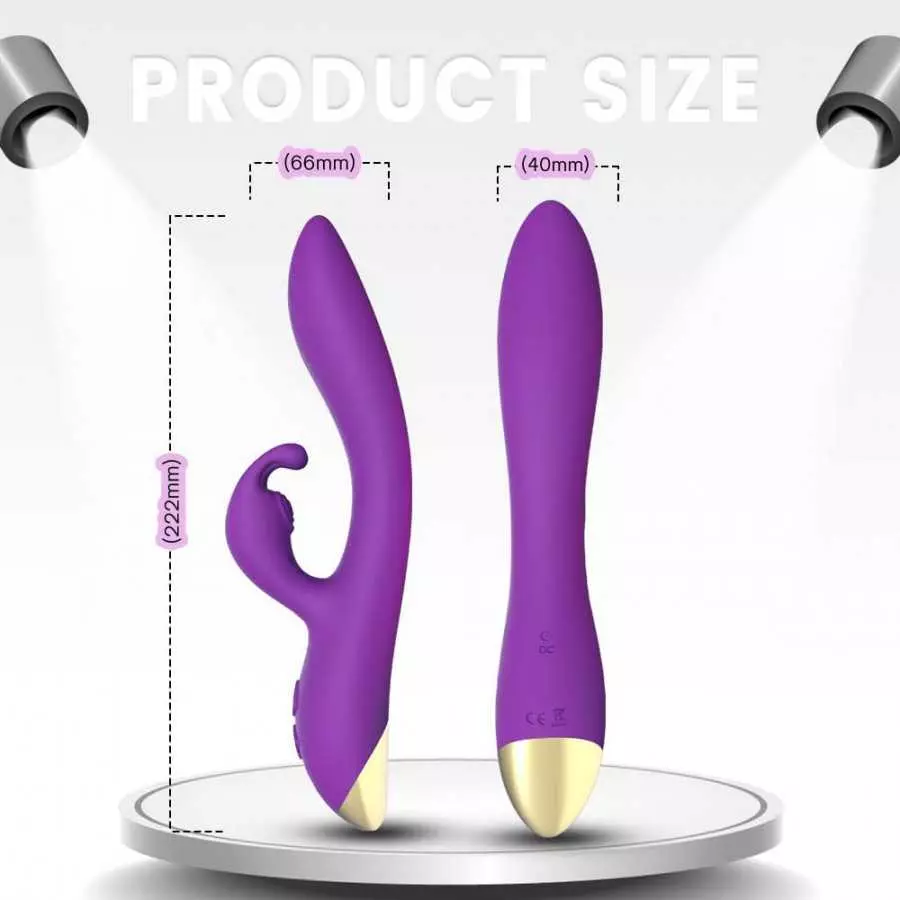 Rabbit Vibrator with Dual Motor 9 Powerful Vibration Modes, Silicone Vaginal Anal Dildo Massager Clitorals Stimulator,Waterproof