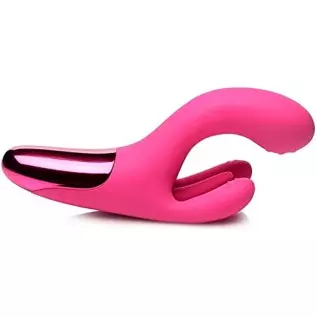 Sam's Secret Euphoria Bang! 10X Triple Rabbit Silicone Vibrator - Pink/Sex Toy for Female Pleasure