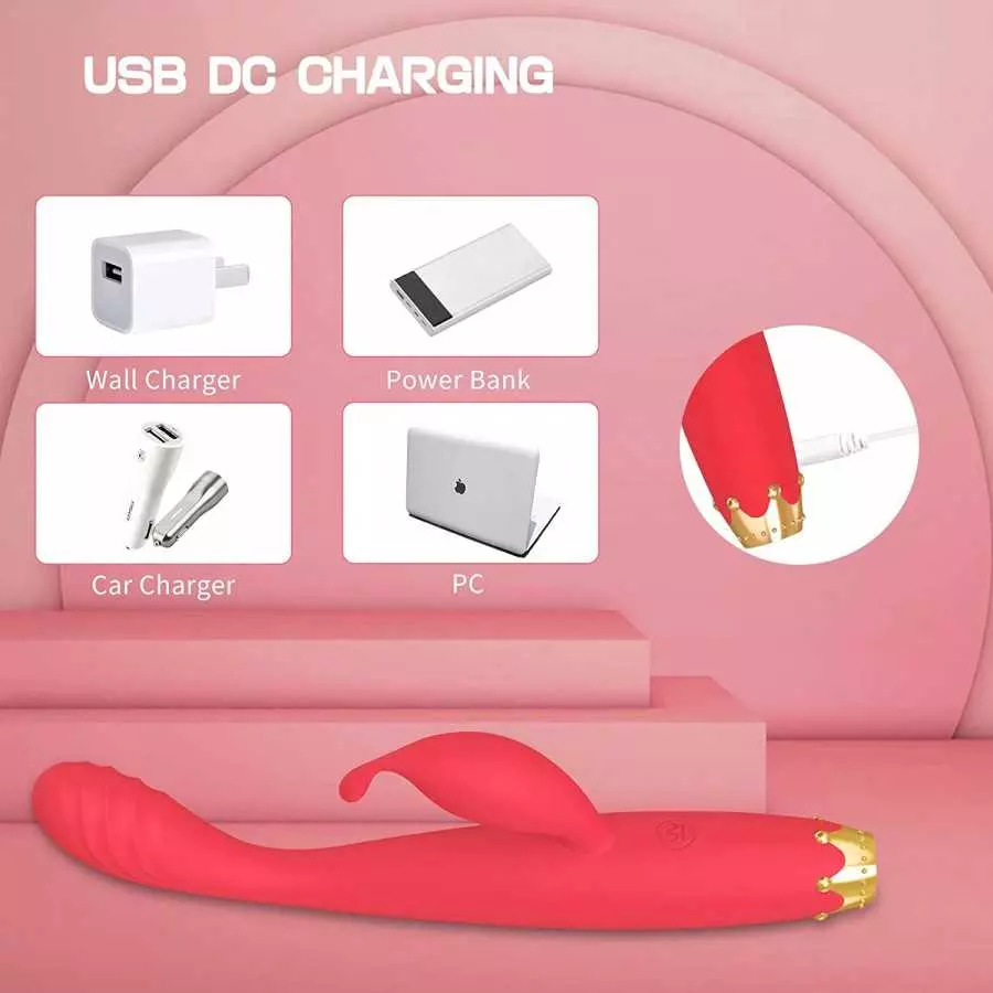 G Spot Vibrator, Rabbit Clitoris Stimulator Rechargeable High-Frequency Adult Sex Toys for Women Couples with 10 Mode Powerful V