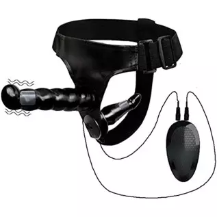 Agohua Double Dildo Realistic Dildo Super Elastic Harness Belt Big Dildo Vibrator Adult Sex Toys Lesbian (Control-Flesh)