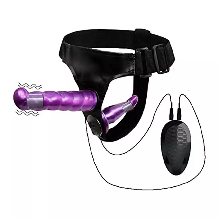 Agohua Double Dildo Realistic Dildo Super Elastic Harness Belt Big Dildo Vibrator Adult Sex Toys Lesbian (Control-Flesh)