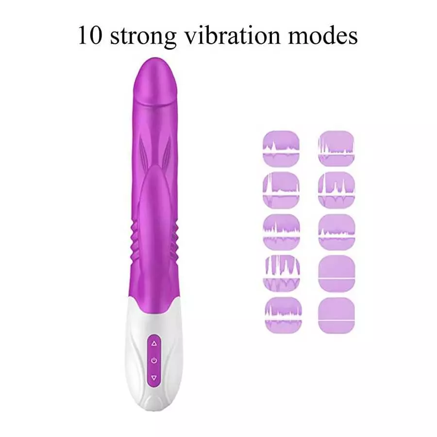 Sex Toys Vibrating Dildo Rabbit Vibrator Thrusting Rabbit Vibrator Dildo for Women with Clitoral Stimulator Pleasure Adult Toys 