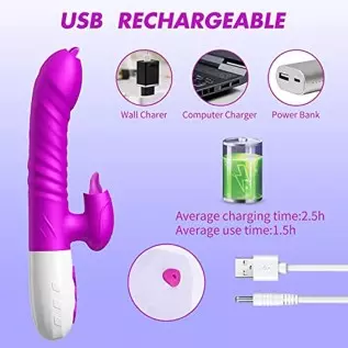 2022 New G Spot Rabbit Vibrator Dildo for Women, Bunny Ears Tongue Licking Clitorals Stimulator Vibrating Adult Sex Toys & Games
