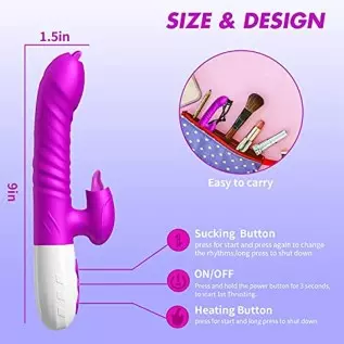 2022 New G Spot Rabbit Vibrator Dildo for Women, Bunny Ears Tongue Licking Clitorals Stimulator Vibrating Adult Sex Toys & Games