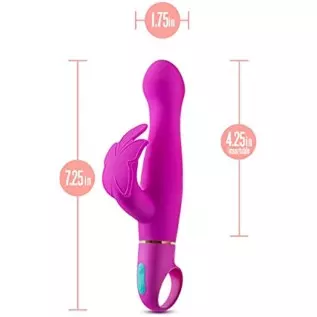 Blush Aria Naughty AF Silicone Rabbit Vibrator - Rumble Tech Powerful Rumbly 10 Vibration Settings - G Spot and Clitoral Stimula