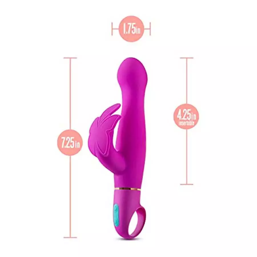 Blush Aria Naughty AF Silicone Rabbit Vibrator - Rumble Tech Powerful Rumbly 10 Vibration Settings - G Spot and Clitoral Stimula