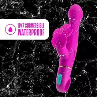 Blush Aria Naughty AF Silicone Rabbit Vibrator - Rumble Tech Powerful Rumbly 10 Vibration Settings - G Spot and Clitoral Stimula