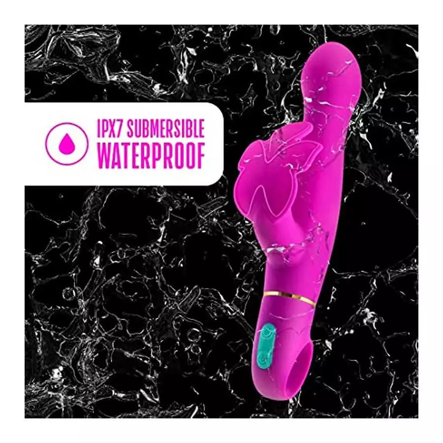 Blush Aria Naughty AF Silicone Rabbit Vibrator - Rumble Tech Powerful Rumbly 10 Vibration Settings - G Spot and Clitoral Stimula