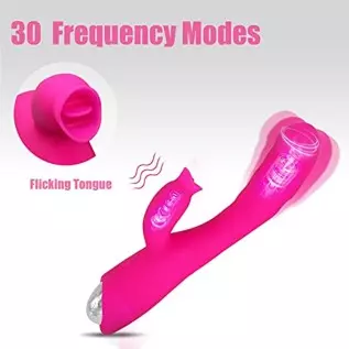 Rabbit Vibrator, Heating Dildo Vibrator with 30 Modes, Sucking & Licking 2 in 1 Dildo Vibration Machine for Women & Couples Rose Rabbit Vibrator, Heating Dildo Vibrator with 30 Modes, Sucking & Licking 2 in 1 Dildo Vibration Machine for Women & Couples Rose