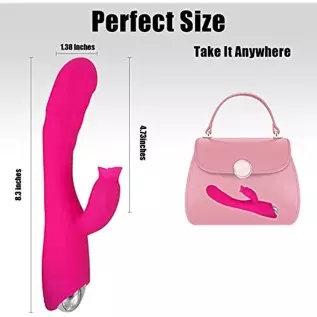Rabbit Vibrator, Heating Dildo Vibrator with 30 Modes, Sucking & Licking 2 in 1 Dildo Vibration Machine for Women & Couples Rose Rabbit Vibrator, Heating Dildo Vibrator with 30 Modes, Sucking & Licking 2 in 1 Dildo Vibration Machine for Women & Couples Rose