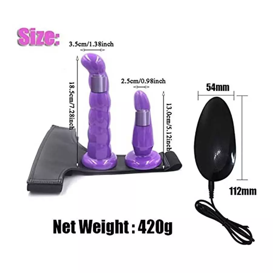 Agohua Double Dildo Realistic Dildo Super Elastic Harness Belt Big Dildo Vibrator Adult Sex Toys Lesbian (Control-Flesh)