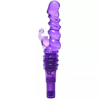 Trinity Vibes Royal Rocker Ribbed Rabbit Vibrator, Purple, 8.5 Inch, (AE561)