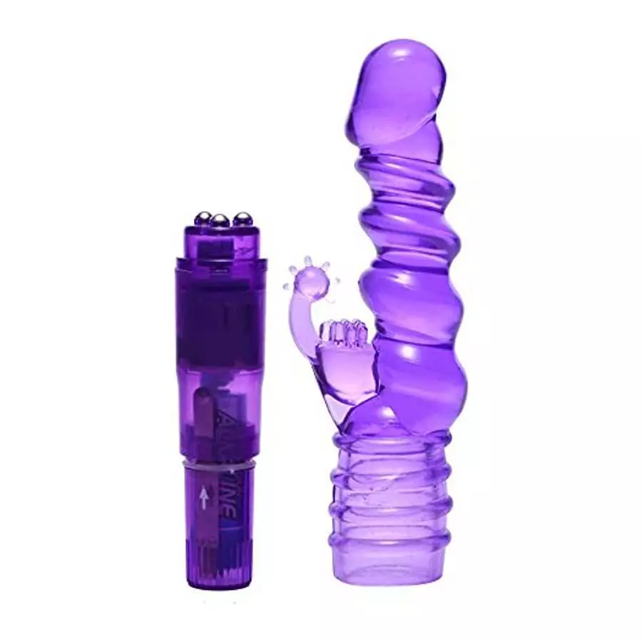 Trinity Vibes Royal Rocker Ribbed Rabbit Vibrator, Purple, 8.5 Inch, (AE561)