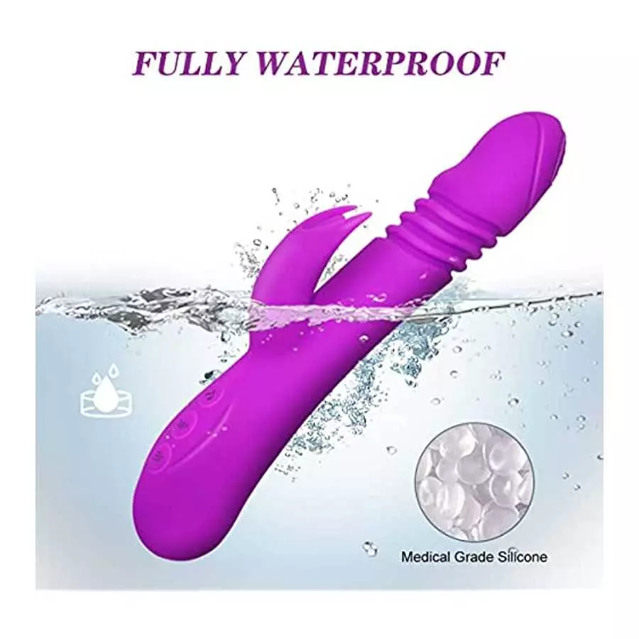 G Spot Rabbit Vibrator with Heating Function, Rose Sex Toys for Clitoris G-spot Stimulation,Waterproof Dildo Vibrator with 9 Pow