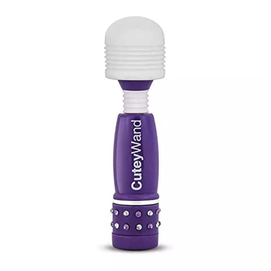 Blush Play with Me - 4 Inch Cutey Adjustable Multi Speed Silicone Head Fragrance Free Battery Powered Mini Wand - High Power Fle