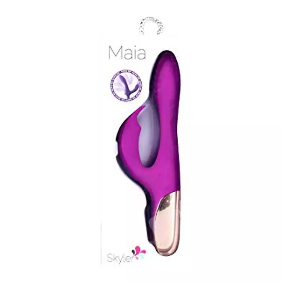 Maia Toys Skyler USB Rechargeable Silicone Bendable Rabbit Vibrator- Purple