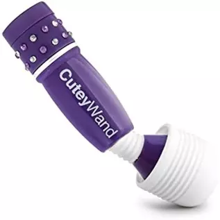 Blush Play with Me - 4 Inch Cutey Adjustable Multi Speed Silicone Head Fragrance Free Battery Powered Mini Wand - High Power Fle