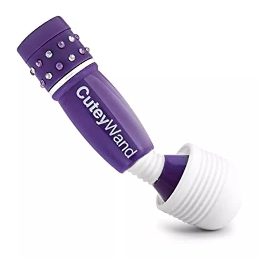 Blush Play with Me - 4 Inch Cutey Adjustable Multi Speed Silicone Head Fragrance Free Battery Powered Mini Wand - High Power Fle