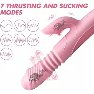 Thrusting Dildo Rabbit Vibrator for Women, Powerful Vibrator Adult Sensory Toys G Spot Sex Toy with 3 Telescopic & 7 Vibration M Thrusting Dildo Rabbit Vibrator for Women, Powerful Vibrator Adult Sensory Toys G Spot Sex Toy with 3 Telescopic & 7 Vibration M