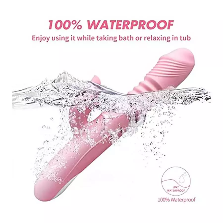 Thrusting Dildo Rabbit Vibrator for Women, Powerful Vibrator Adult Sensory Toys G Spot Sex Toy with 3 Telescopic & 7 Vibration M