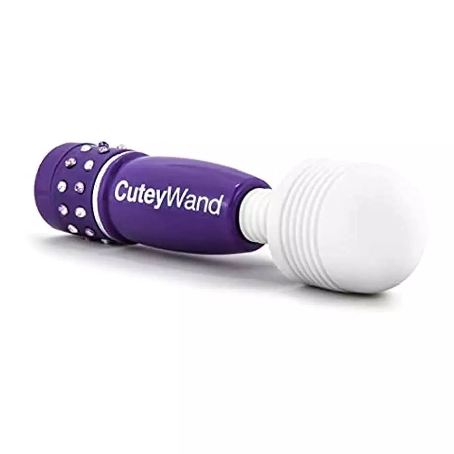 Blush Play with Me - 4 Inch Cutey Adjustable Multi Speed Silicone Head Fragrance Free Battery Powered Mini Wand - High Power Fle