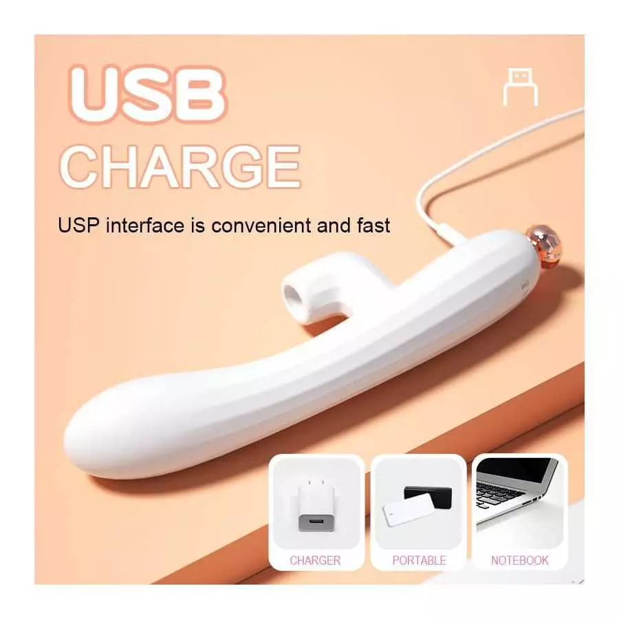 Rechargeable Vibrator - 10 Patterns Vibration-Sucking,G Spot Rabbit Vibrator with Heating Function, Wand Massager,Dual Motor Sti