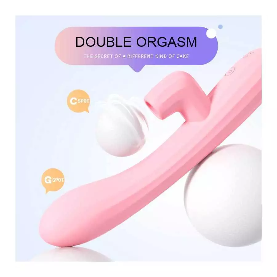 Rechargeable Vibrator - 10 Patterns Vibration-Sucking,G Spot Rabbit Vibrator with Heating Function, Wand Massager,Dual Motor Sti